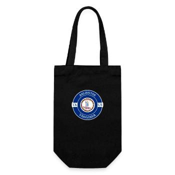 Arlington Virginia Flagge USA Reise Souvenir Abzeichen - Geschenkbeutel für Flaschen - Schwarz - Vorne