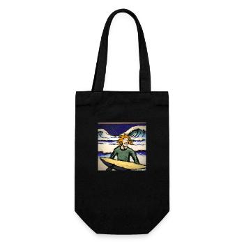 Van Gogh Surfer Meer - Geschenkbeutel für Flaschen - Schwarz - Vorne