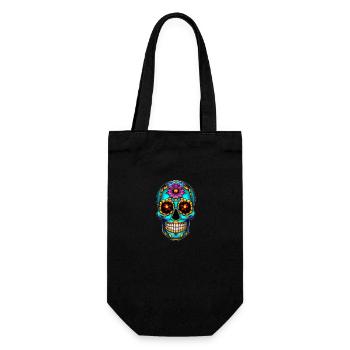 Skull Mexican Style, Día de Muertos - Gift Bag for Bottles - black - Front