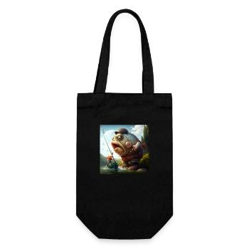 Caricature de pêcheur - Sac à bouteille - noir - Devant