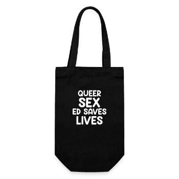 Queer Sex Ed Saves Lives - Gift Bag for Bottles - black - Front