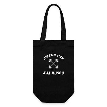 J'peux pas j'ai muscu fun humour cadeau - Sac à bouteille - noir - Devant
