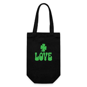 Love St. Patricks Day Valentinstag - Geschenkbeutel für Flaschen - Schwarz - Vorne