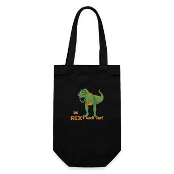 Genervter T-Rex sagt: "Du REXt mich auf!" Deutsch - Geschenkbeutel für Flaschen - Schwarz - Vorne