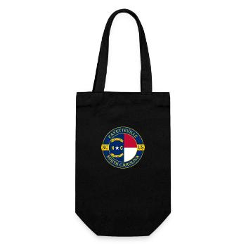 Fayetteville North Carolina Flag USA Souvenir - Gift Bag for Bottles - black - Front