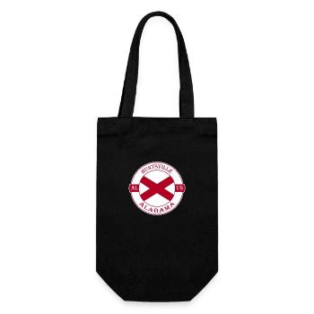 Huntsville Alabama Flag USA Travel Souvenir Badge - Gift Bag for Bottles - black - Front