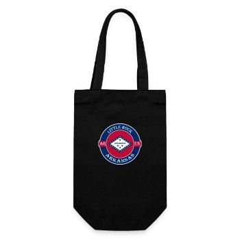 Little Rock Arkansas Flag USA Souvenir Badge - Gift Bag for Bottles - black - Front
