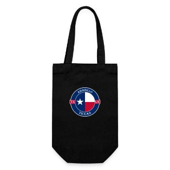 Amarillo Texas Flagge USA Reise Souvenir Abzeichen - Geschenkbeutel für Flaschen - Schwarz - Vorne
