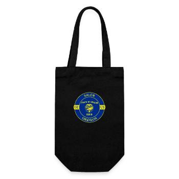 Salem Oregon Flag USA Travel Souvenir Badge - Gift Bag for Bottles - black - Front