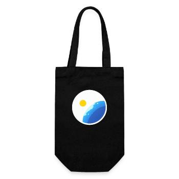 Süße Cartoon Darstellung des Planeten Erde 5 - Geschenkbeutel für Flaschen - Schwarz - Vorne