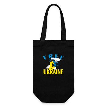 Free Ukraine - Geschenkbeutel für Flaschen - Schwarz - Vorne