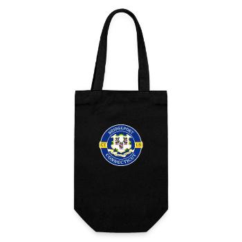Bridgeport Connecticut Flagge USA Souvenir Abzeichen - Geschenkbeutel für Flaschen - Schwarz - Vorne
