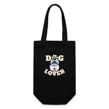 Dog Lover - Geschenkbeutel für Flaschen - Schwarz - Vorne