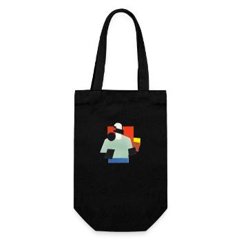 Virtual Reality - Suprematism Style - AI Art - Gift Bag for Bottles - black - Front