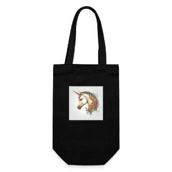 Einhorn Cartoon Stil - Geschenkbeutel für Flaschen - Schwarz - Vorne
