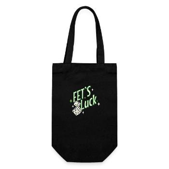 Vatertag Lustig Spruch Fet´s Luck Spaß Würfel - Geschenkbeutel für Flaschen - Schwarz - Vorne