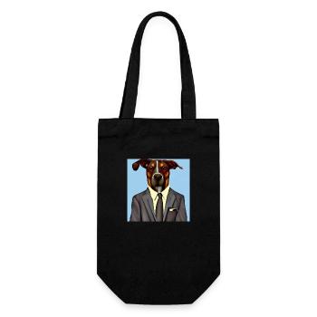 Gestionnaire de chien en costume drôles d’animaux hipsters - Sac à bouteille - noir - Devant