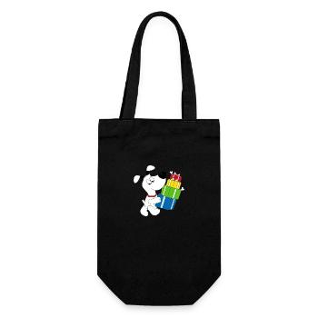 HUND - GEBURTSTAG - GESCHENKE - TIER - TIERISCH - Geschenkbeutel für Flaschen - Schwarz - Vorne