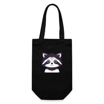 Waschbären süßer Cartoon Waschbär 28 - Geschenkbeutel für Flaschen - Schwarz - Vorne