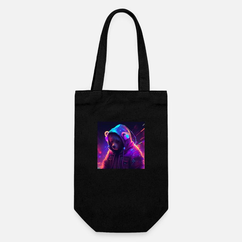 Ours de jeu cool - Sac à bouteille - noir