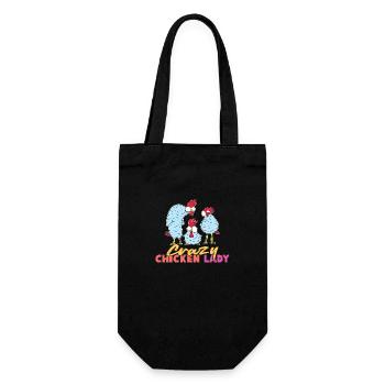 Crazy Chicken Lady - Sac à bouteille - noir - Devant