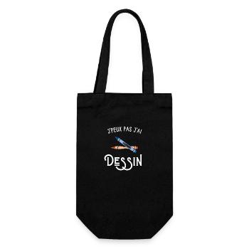 Je peux pas j'ai dessin - Sac à bouteille - noir - Devant