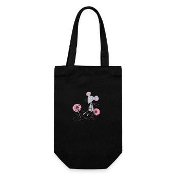 Mimi die traurige Maus - Geschenkbeutel für Flaschen - Schwarz - Vorne