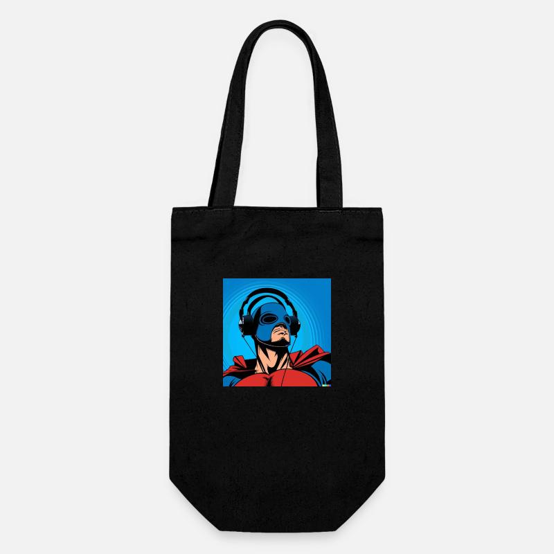 SUPERHELD - Geschenkbeutel für Flaschen - Schwarz