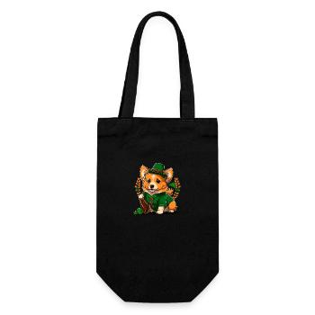 Leprechaun Corgi - Gift Bag for Bottles - black - Front