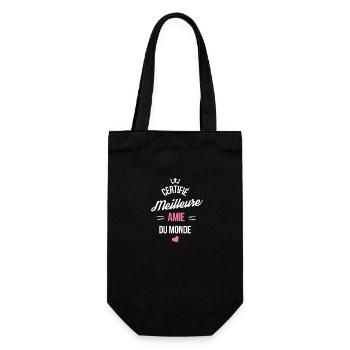 Certifié meilleure amie cadeau meilleur amie - Sac à bouteille - noir - Devant