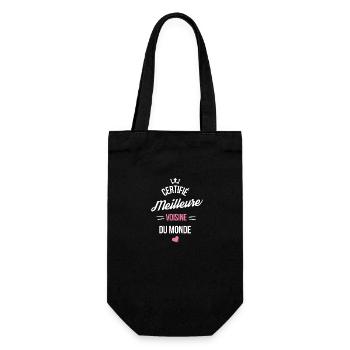 certifié meilleure voisine cadeau voisine - Sac à bouteille - noir - Devant