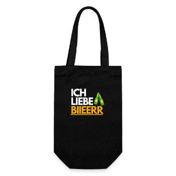 Ich liebe Bier - Geschenkbeutel für Flaschen - Schwarz - Vorne
