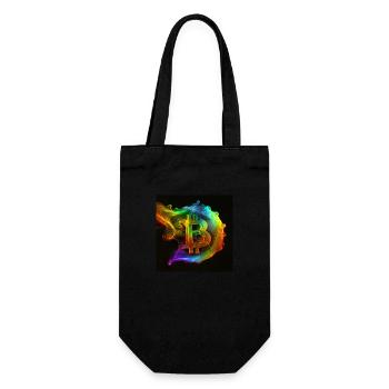 Symbole Bitcoin dans un design coloré HD - Sac à bouteille - noir - Devant