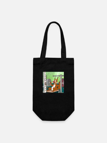 SQRRLD - Squirrel's Bench Press Accident - Geschenkbeutel für Flaschen - Schwarz