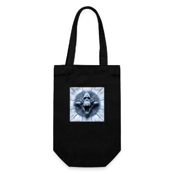 Affenschädel, Monkey Skull, Schädel, Digital Art - Geschenkbeutel für Flaschen - Schwarz - Vorne