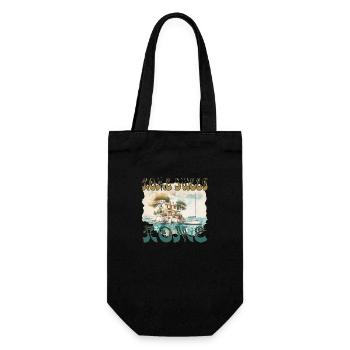 Home sweet Home - mein Haus mein Boot meine Insel - Geschenkbeutel für Flaschen - Schwarz - Vorne
