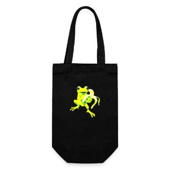 Grenouille jaune - Sac à bouteille - noir - Devant