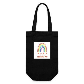 Regenbogen Hass ist keine Meinung BW - Geschenkbeutel für Flaschen - Schwarz - Vorne
