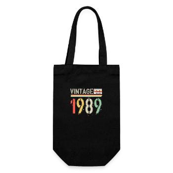 Vintage cassette 1989 - Gift Bag for Bottles - black - Front