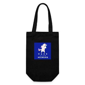 Einhorn Hass ist keine Meinung - Geschenkbeutel für Flaschen - Schwarz - Vorne