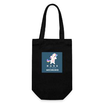 Einhorn Hass ist keine Meinung BP - Geschenkbeutel für Flaschen - Schwarz - Vorne