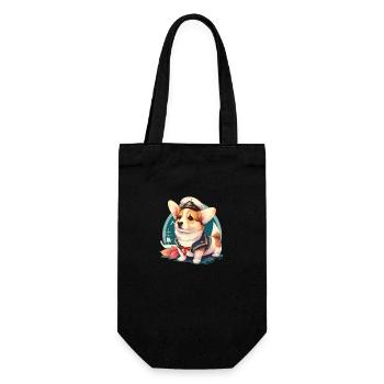 Corgi Sailor - Gift Bag for Bottles - black - Front