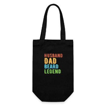 Husband Dad Beard Legend - Geschenkbeutel für Flaschen - Schwarz - Vorne