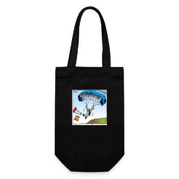 Skydive - Fallschirmspringen - Geschenkbeutel für Flaschen - Schwarz - Vorne