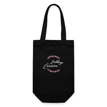 Lieblingscousine - Geschenkbeutel für Flaschen - Schwarz - Vorne