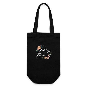 Lieblingstante - Geschenkbeutel für Flaschen - Schwarz - Vorne