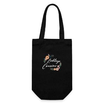Lieblingscousine - Geschenkbeutel für Flaschen - Schwarz - Vorne