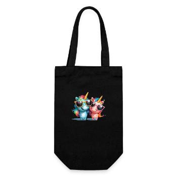 Licorne Deux Licornes Chemise Licorne Soleil de Noël - Sac à bouteille - noir - Devant