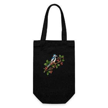 Bunter Vogel - Geschenkbeutel für Flaschen - Schwarz - Vorne