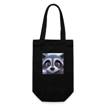 Cute raccoon - Gift Bag for Bottles - black - Front